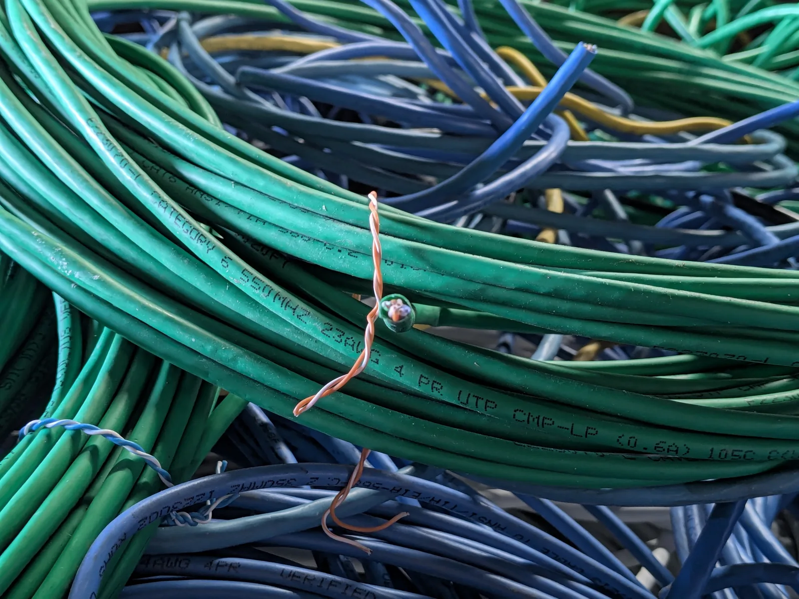 Wire Cat 5/6 Communication  scrap metal example - Image 1 of 2